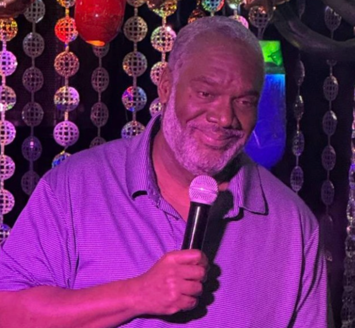 Timm performing on stage